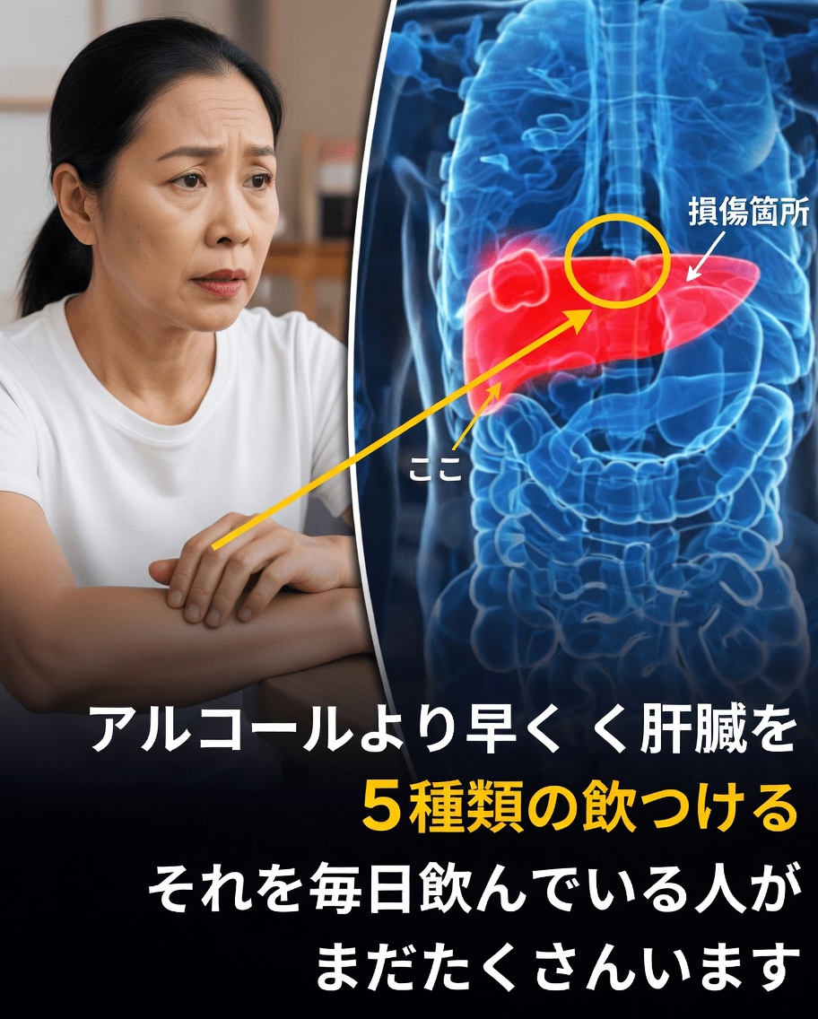 アルコールよりも早く肝臓を傷つけるおそれがある日常の飲み物5選――知っておくべきこと