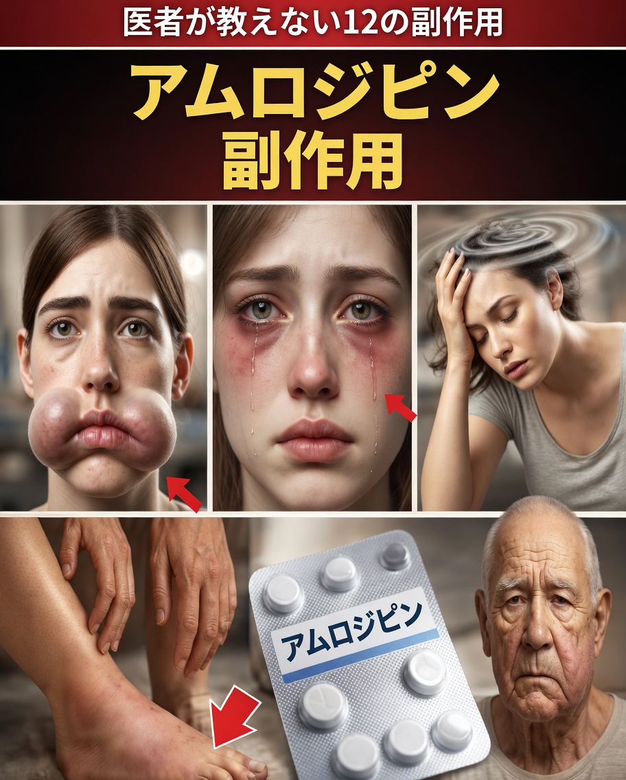 知っておくべきアムロジピンの一般的な副作用12選：理解を深め、起こり得ることに備えるための完全ガイド
