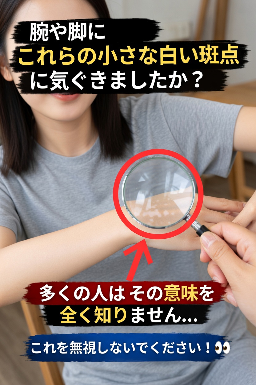腕や脚にできる小さな白い斑点は何ですか？