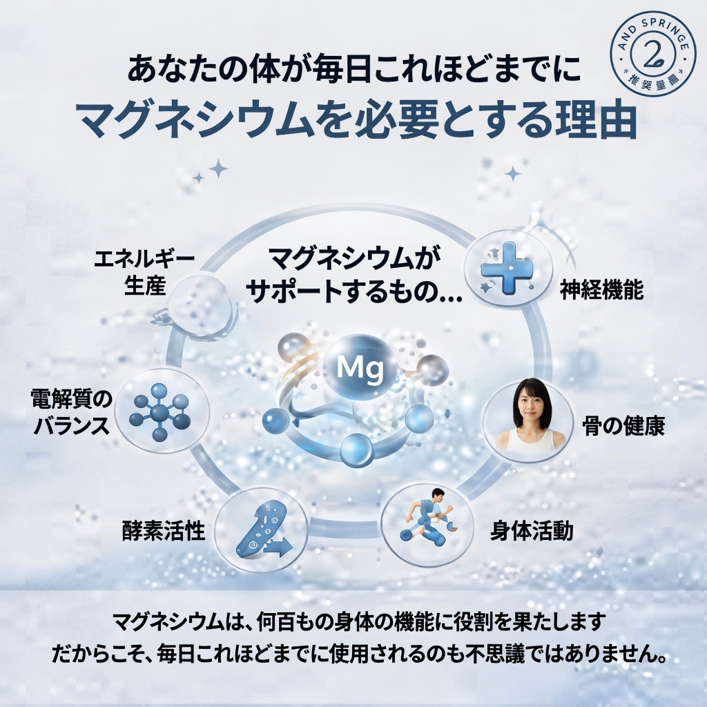 マグネシウムが骨から毎日のエネルギー向上まで健康をどう支えるのか、知っておくべきすべてのこと