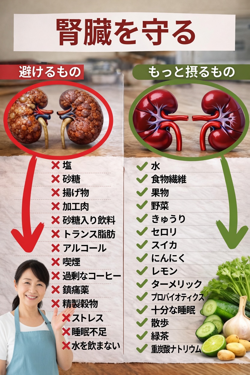 これらの大切な毎日の習慣と賢い食べ物の選び方で、腎臓を自然に守る方法を見つけましょう