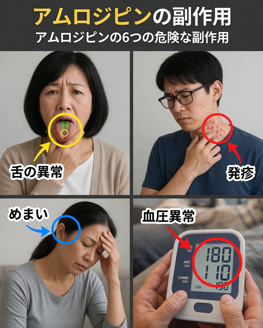 アムロジピンのよくある6つの副作用とは?その対処法も解説
