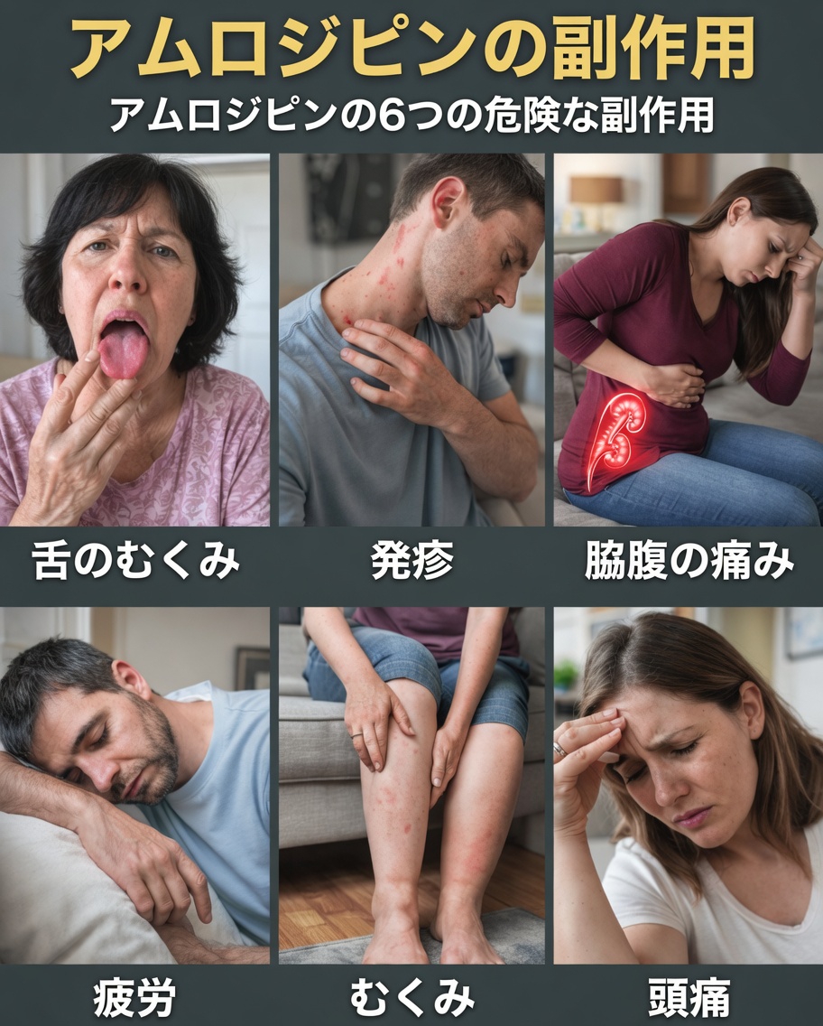 アムロジピンのよくある6つの副作用とは?その対処法も解説