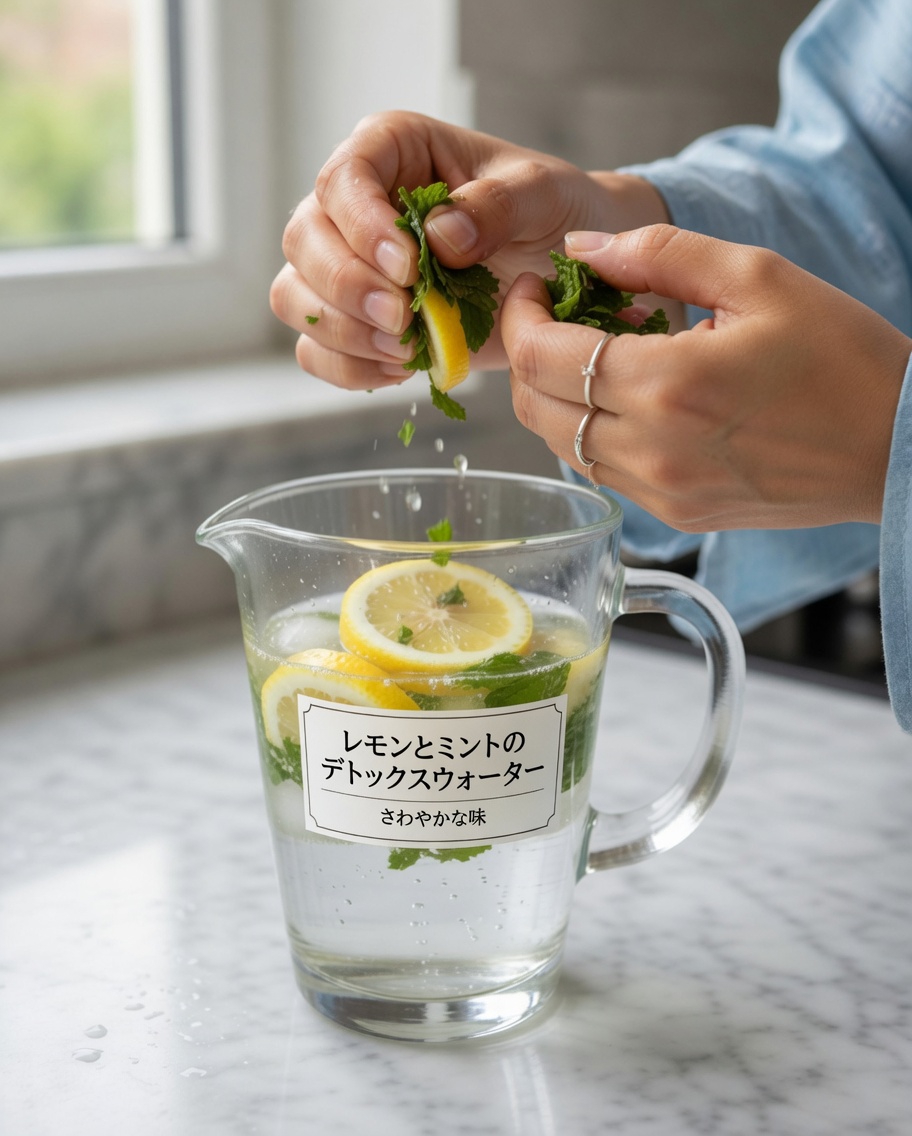健康的な血糖値の維持をサポートするための、シンプルなレモンとミントのドリンクを毎日作る方法