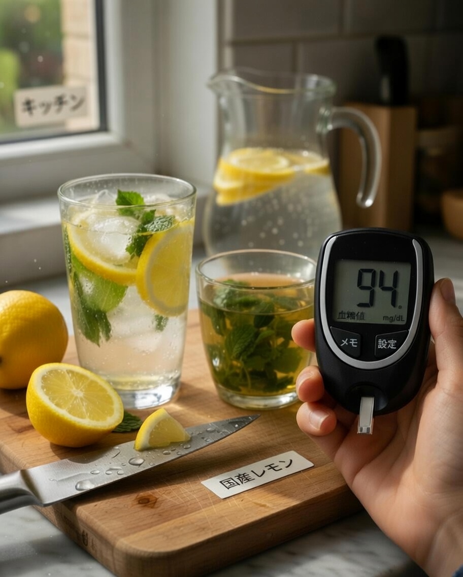 健康的な血糖値の維持をサポートするための、シンプルなレモンとミントのドリンクを毎日作る方法