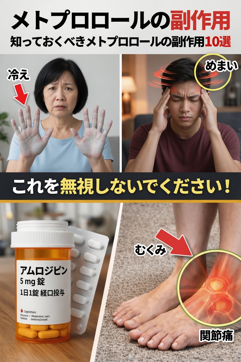 知っておきたい、医師に相談すべきメトプロロールの一般的な副作用10選