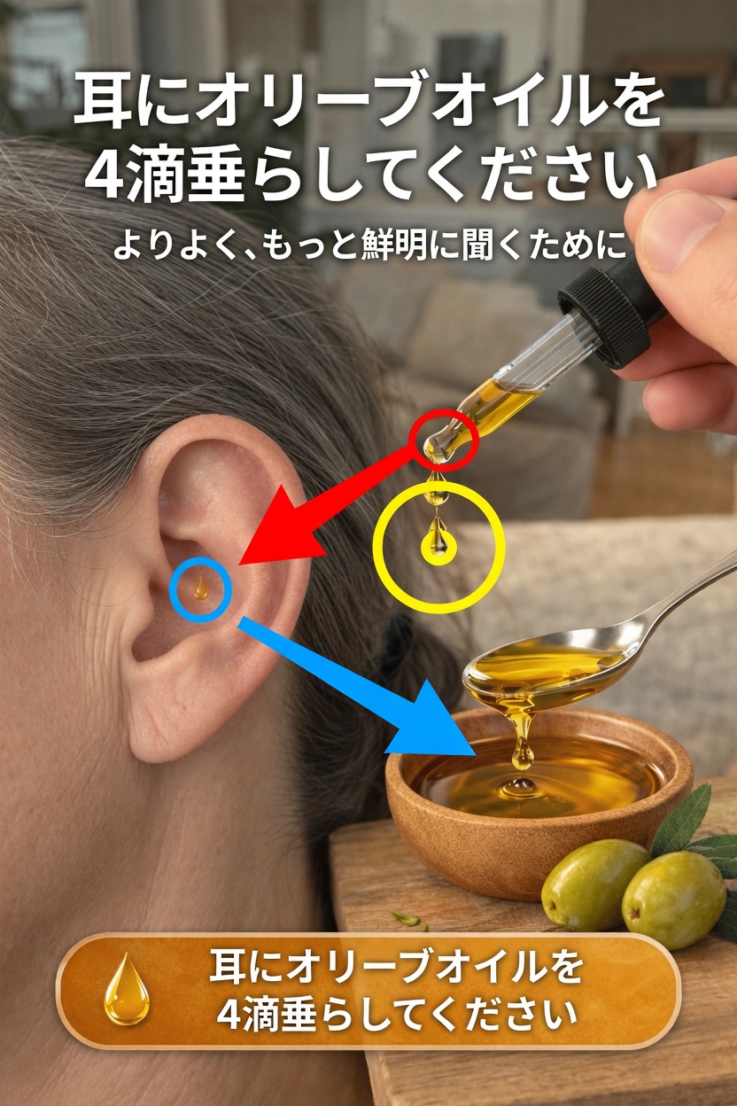 耳にオリーブオイルを数滴垂らしてみたことはありますか？