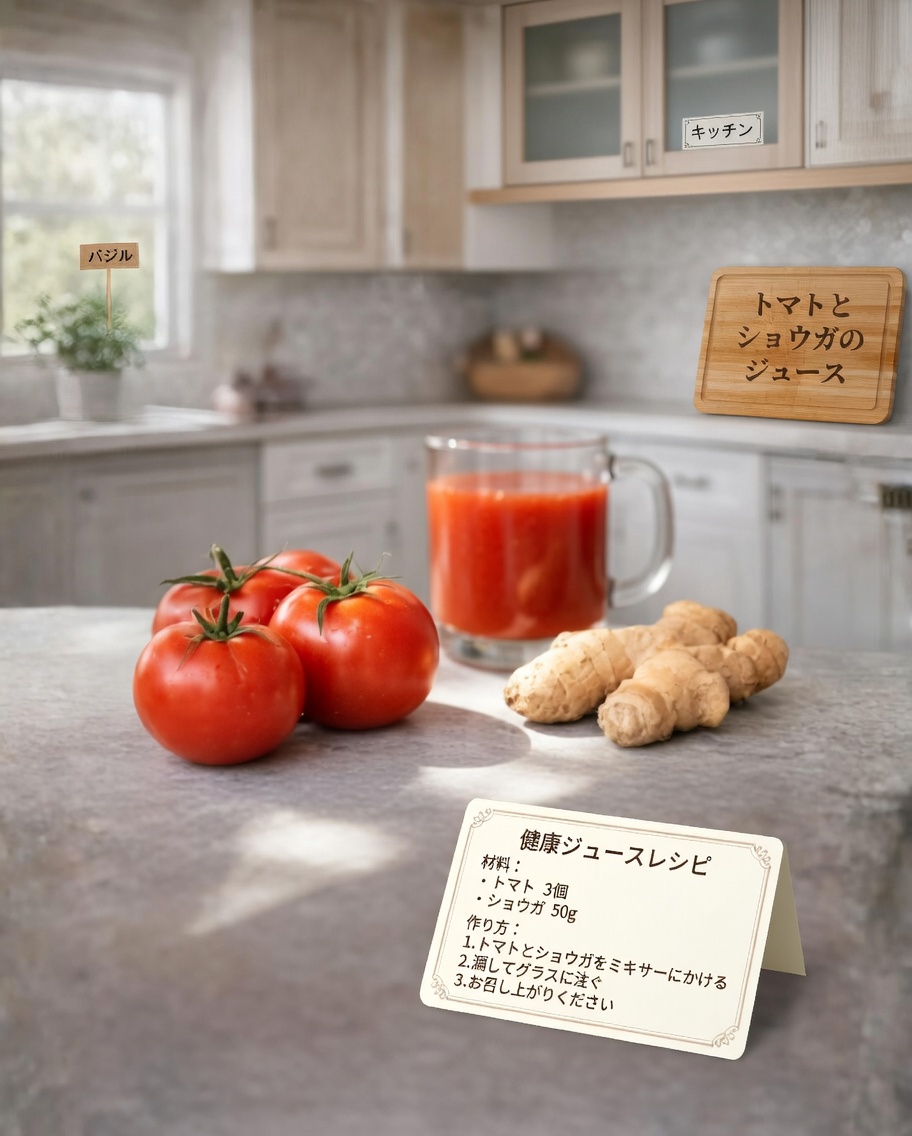 トマトとショウガのジュース：より健やかな毎日のための簡単な習慣