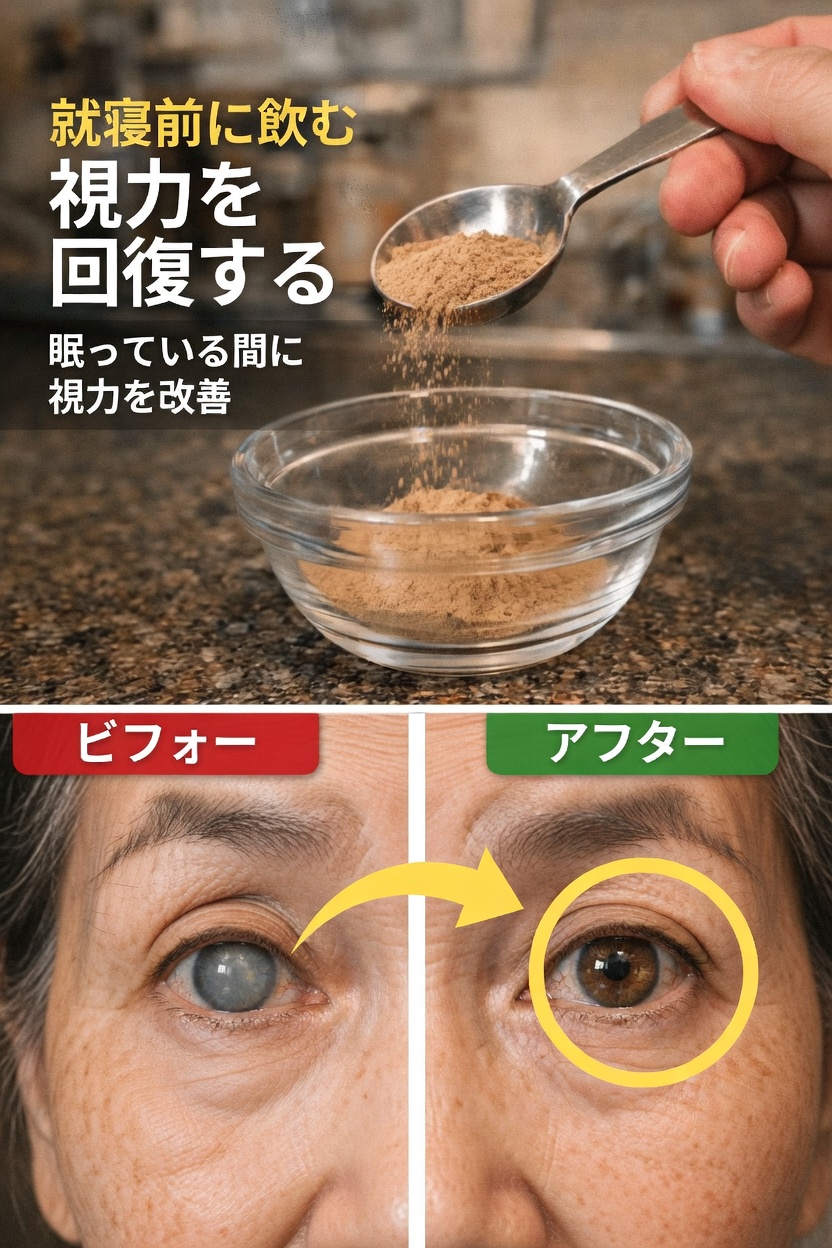 60歳以上の大人たちが自然に視力をサポートするために注目している、就寝前のスプーン一杯の習慣