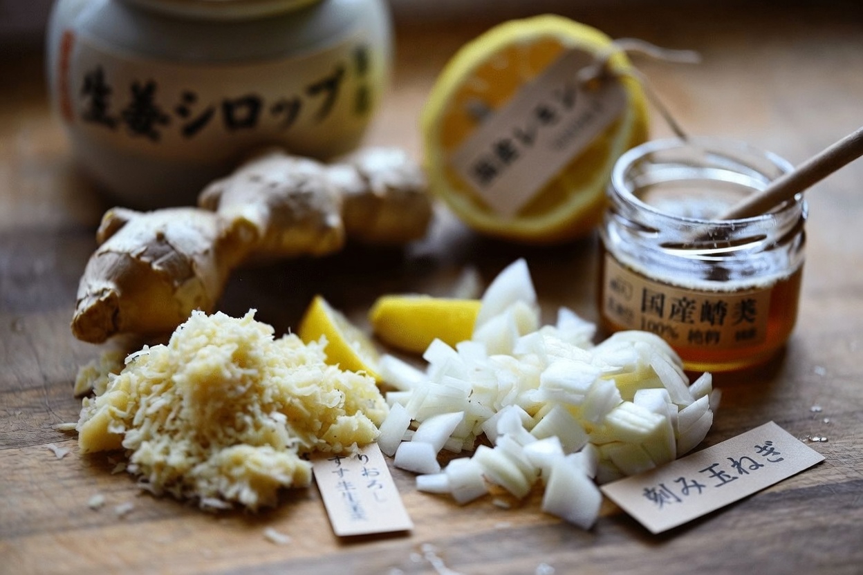 このシンプルな生姜・玉ねぎ・にんにく・レモン・はちみつのミックス、試してみましたか？