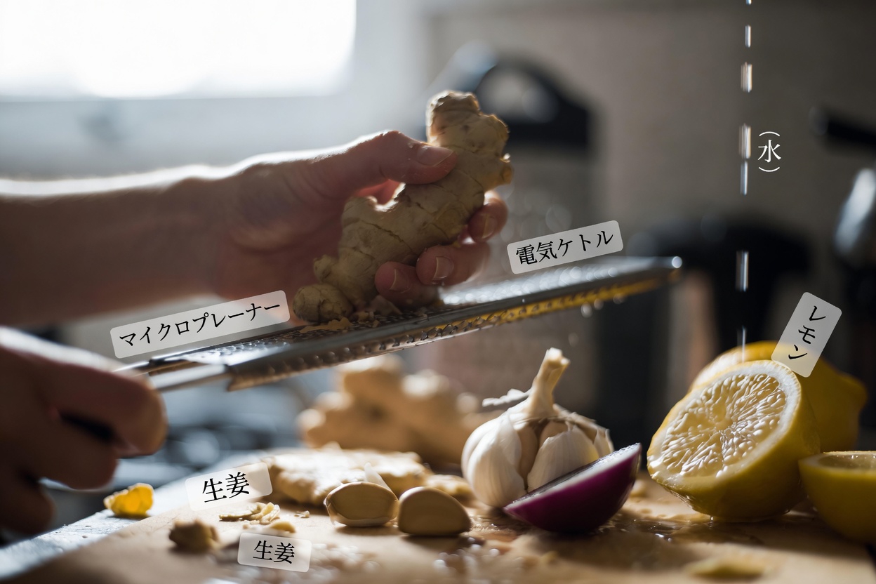 毎日の健康のために、このシンプルな生姜・玉ねぎ・にんにく・レモン・はちみつのミックスを試してみましたか？