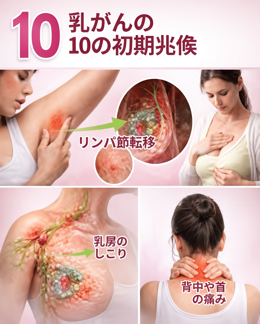 決して見逃してはいけない乳がんの初期兆候と症状10選