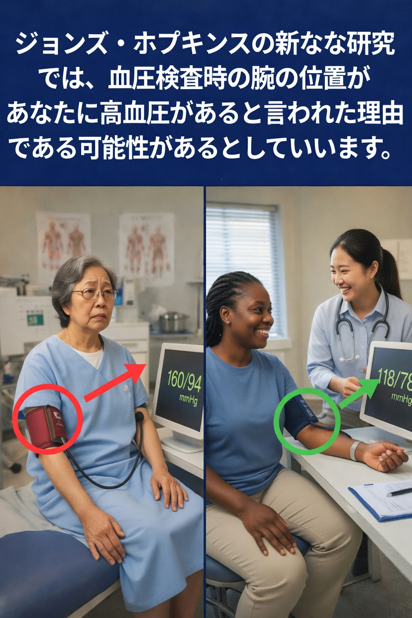 ジョンズ・ホプキンズ大学の新たな研究で、血圧測定時の腕の位置が測定値にどう影響するかが明らかに