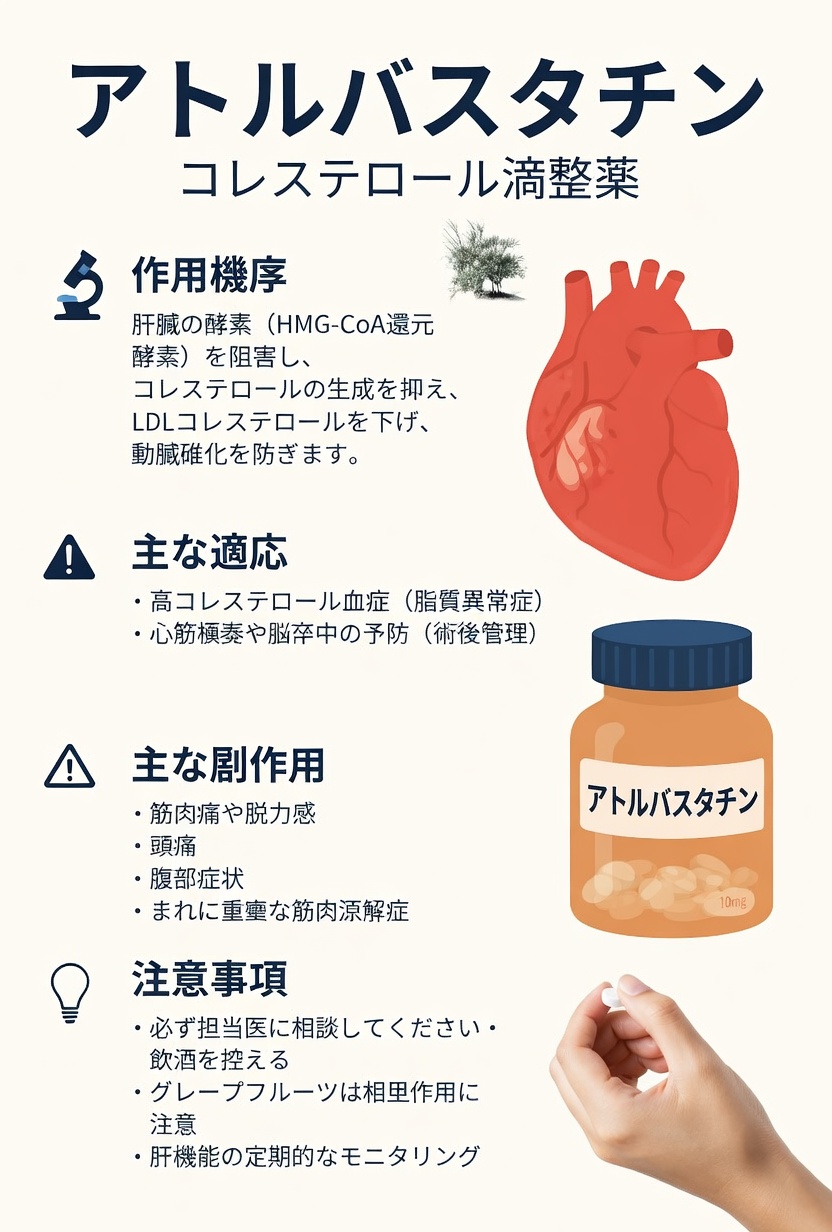 アトルバスタチンの副作用：よくある反応とその対処法について知っておくべきこと