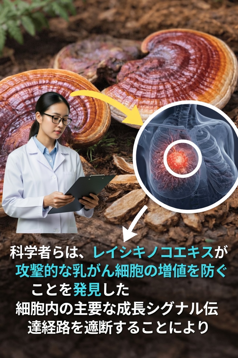 霊芝:ガノデルマ・ルシダムと乳がん細胞研究について科学が示すこと