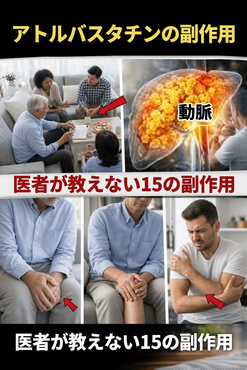 アトルバスタチン服用中に異常な症状が出ていますか？注意すべきあまり知られていない15の副作用