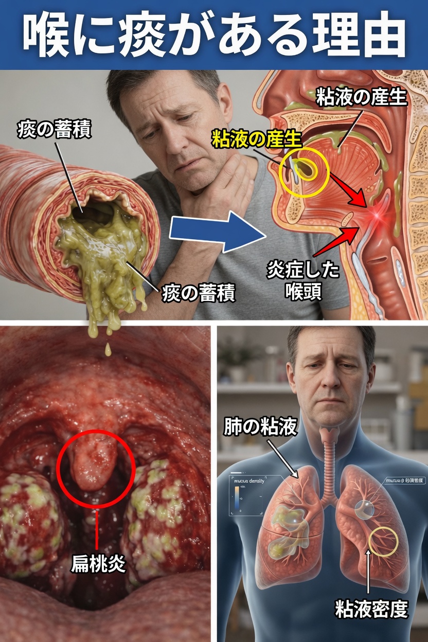 のどに痰がずっと絡む原因と、知っておくべき日常的な要因