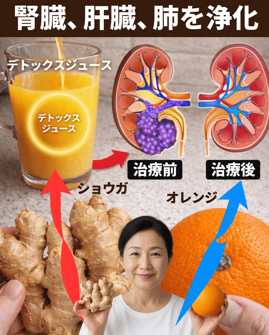 腎臓・肝臓・肺の健康を自然にサポートする、毎日手軽な生姜とオレンジのドリンクレシピ