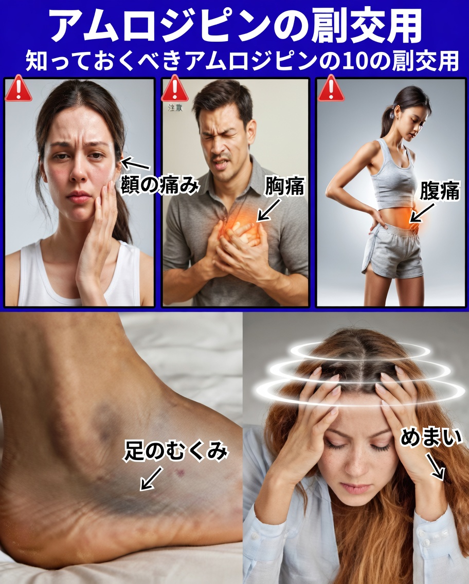 知っておくべきアムロジピンの12の一般的な副作用とその見分け方を発見しましょう