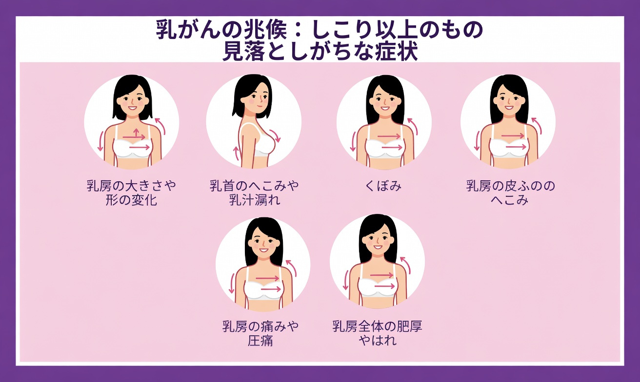 しこり以外にもある乳がんの症状:すべての女性が知っておくべき見過ごされがちなサイン