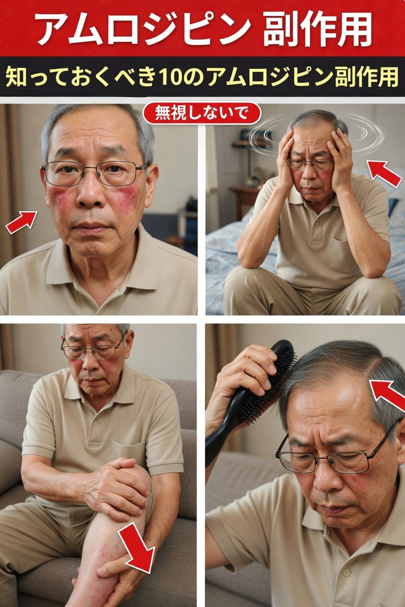 アムロジピンの主な副作用トップ10とは?日常的にどう対処すればよい?