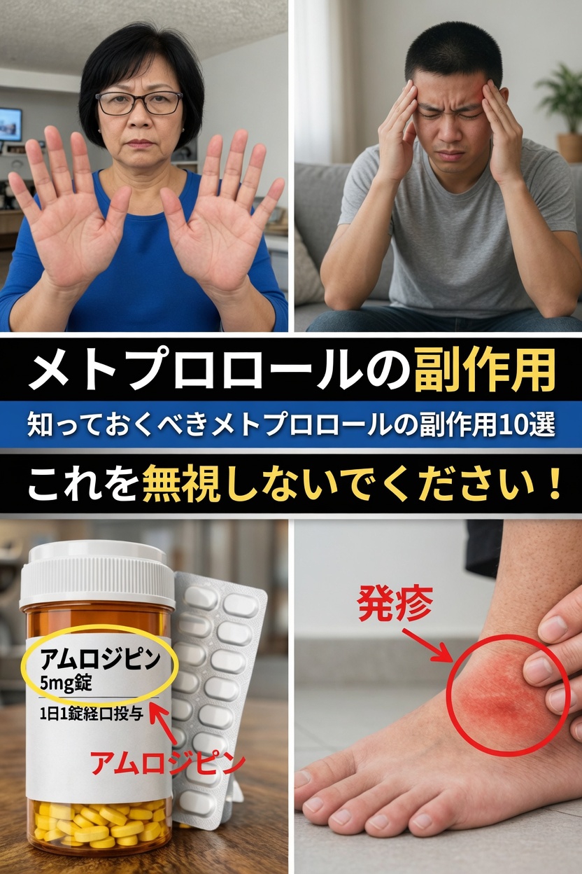 知っておくべきメトプロロールの重要な副作用10選