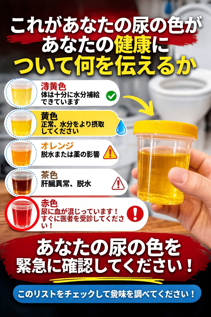 尿の色は、水分補給の状態や全体的な健康状態について何を明らかにするのでしょうか？