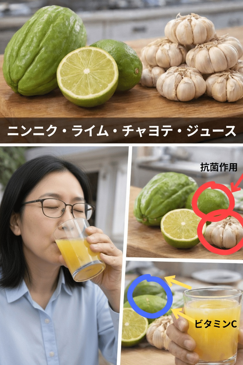 にんにくとライムを添えたハヤトウリが毎日の健康習慣を意外なかたちでサポートする方法を発見しましょう