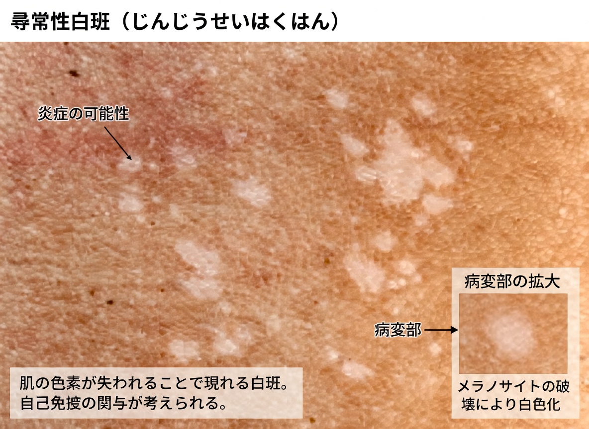 皮膚にできる小さな白い斑点とは？