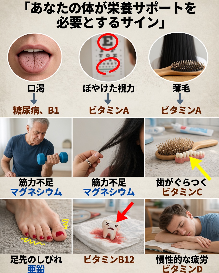 毎日必要な重要栄養素が足りていないかもしれない体の意外な10のサイン