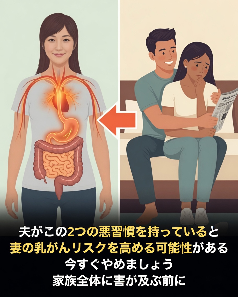 夫の喫煙や飲酒などの不健康な習慣が妻の乳がんリスク因子に及ぼす影響