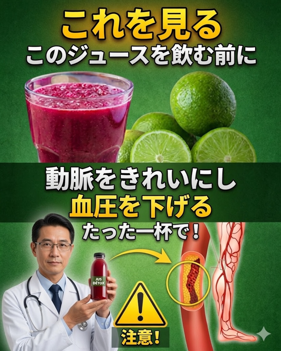 🍋 この天然ジュースを1杯飲むことで、血行と心臓の健康をサポートできます