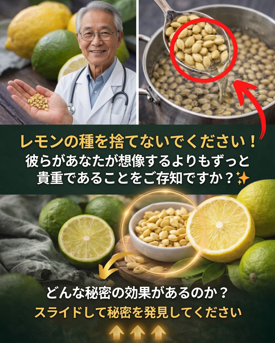 🍋 レモンの種：健康への効能を知らずに多くの人が捨ててしまう自然の秘訣