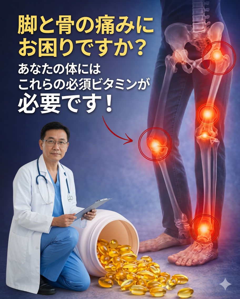 🦴 関節の痛みを自然に和らげる可能性のある必須ビタミン