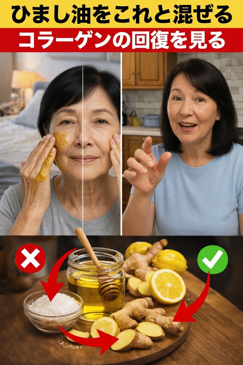 50歳以上？スキンケアルーティンのためにひまし油をレモン、ショウガ、ハチミツ、水と混ぜる方法