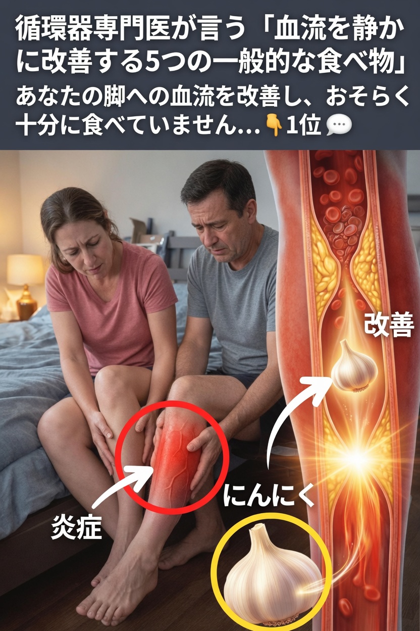 脚の血流改善をサポートする可能性のある身近な食品5選――血管専門医が多くの人が見落としがちな点を解説