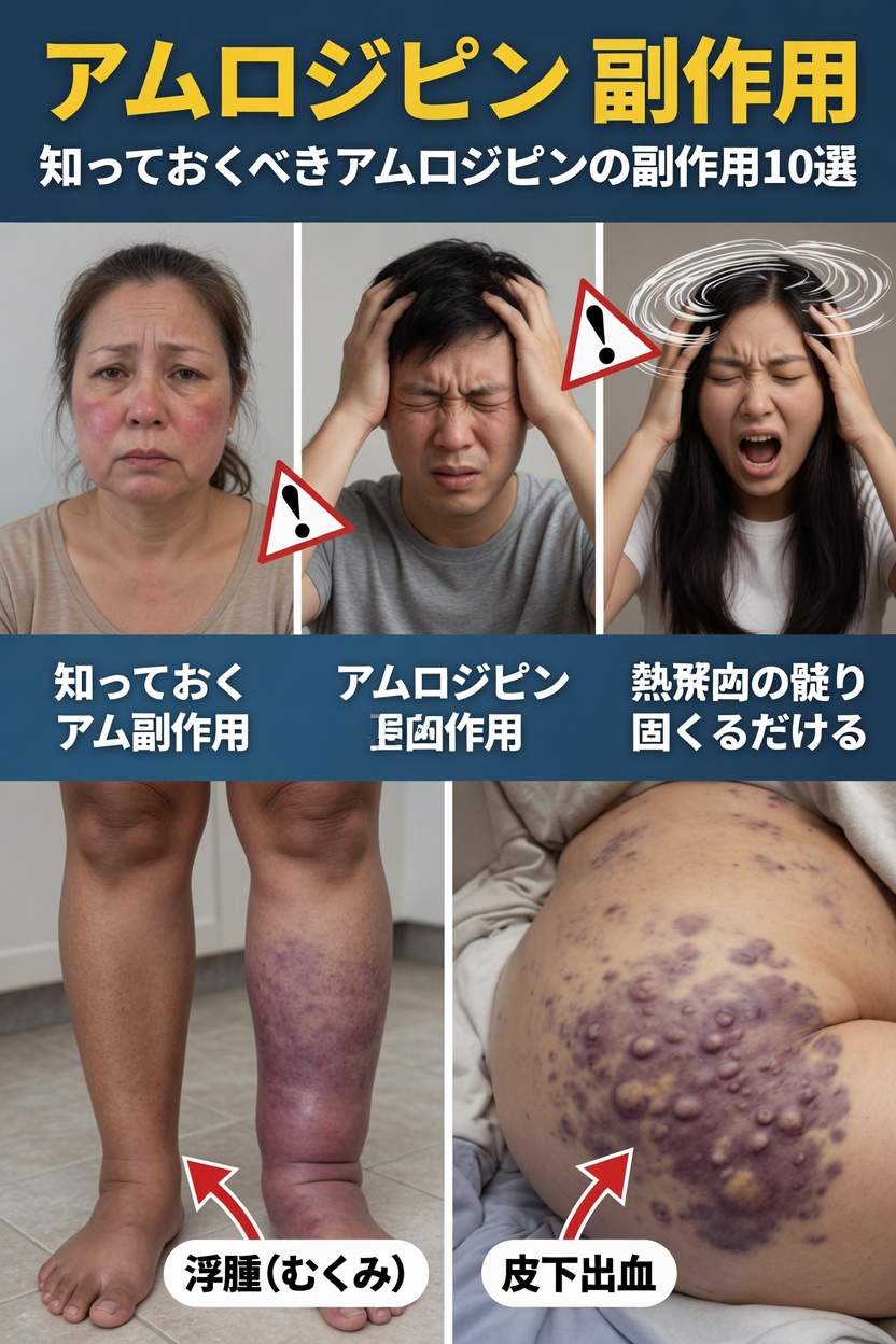 アムロジピンの副作用について知っておくべきこと：よくある10の反応と役立つ対処法