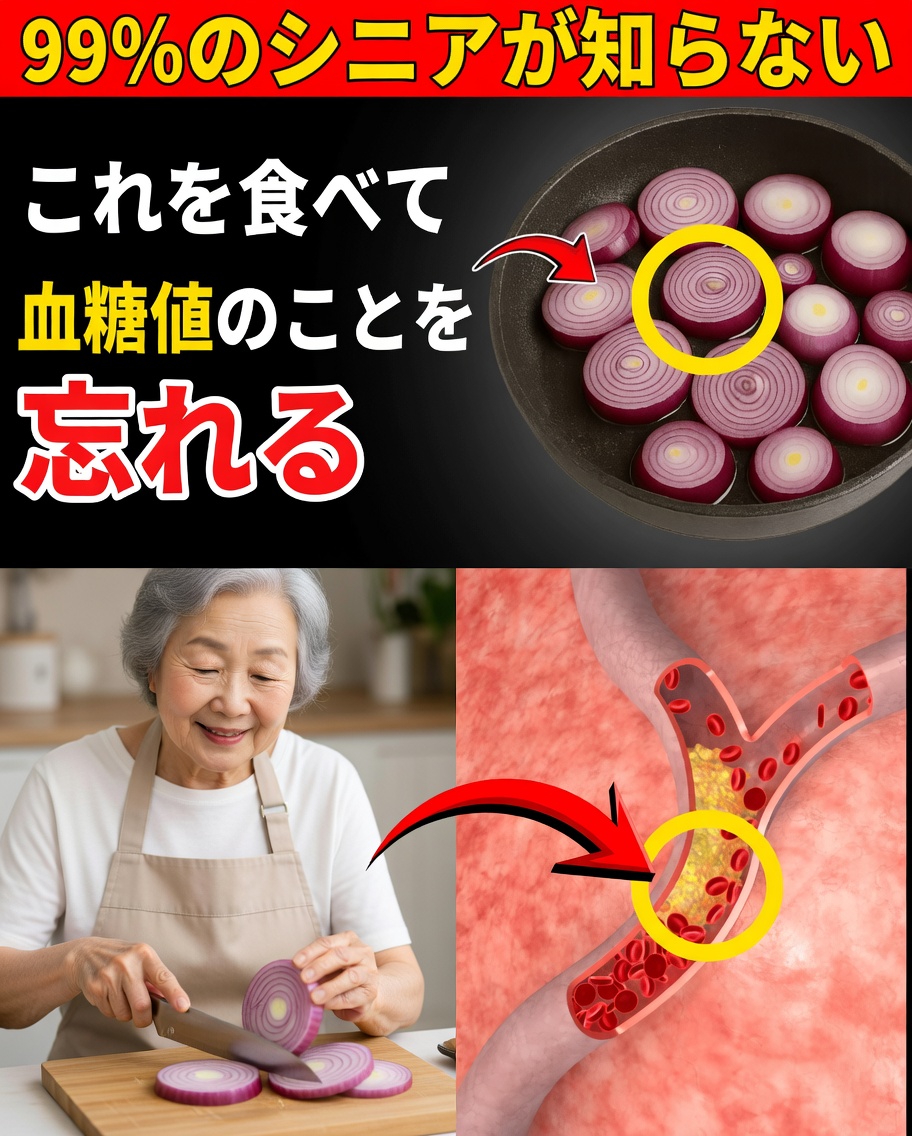 高齢者の皆さん、今夜タマネギ1個をさいの目に切って、この60秒でできる秘薬をひと口飲んでください――血糖値を28ポイント下げ、動脈をピカピカに洗い上げ、眠っている間に心臓を守ります