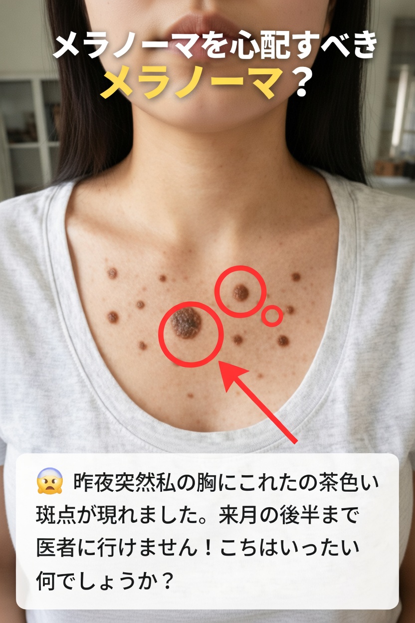 胸に突然できた茶色い斑点：何を意味し、メラノーマを心配すべき？