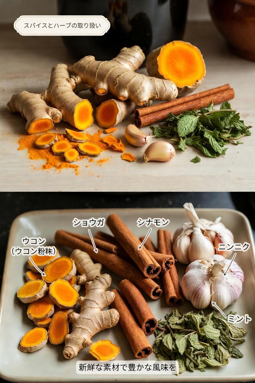 健康な腎機能とクレアチニン管理をサポートする可能性のある、身近なスパイスとハーブ5選