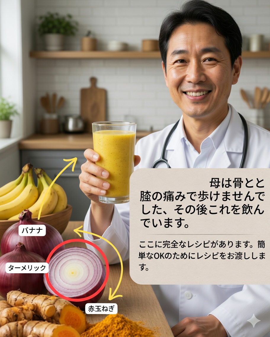 バナナ、玉ねぎ、ウコンを使った自然療法：関節と骨の健康をサポートする手作りレシピ 🌿🍌