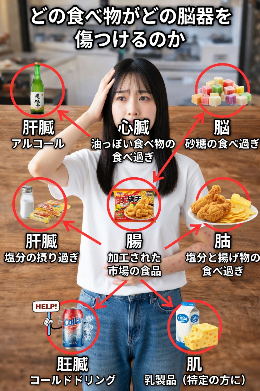 特定の臓器に悪影響を及ぼす可能性のある食品とは？体の健康を支える簡単な方法