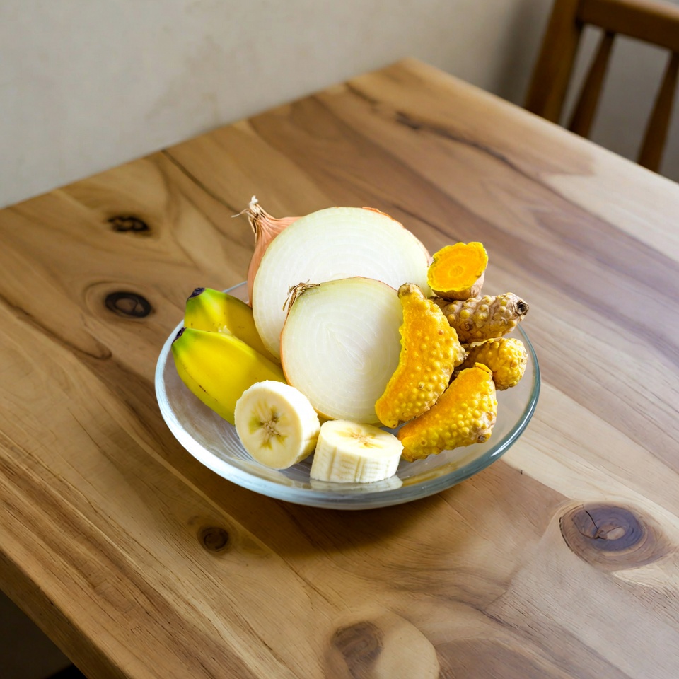 バナナ、玉ねぎ、ウコンの驚くべき力:関節や骨の痛みを和らげる自然療法