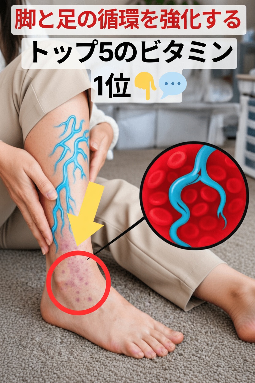 脚と足の健康的な血行を自然にサポートする可能性があるトップ5のビタミンを発見しましょう