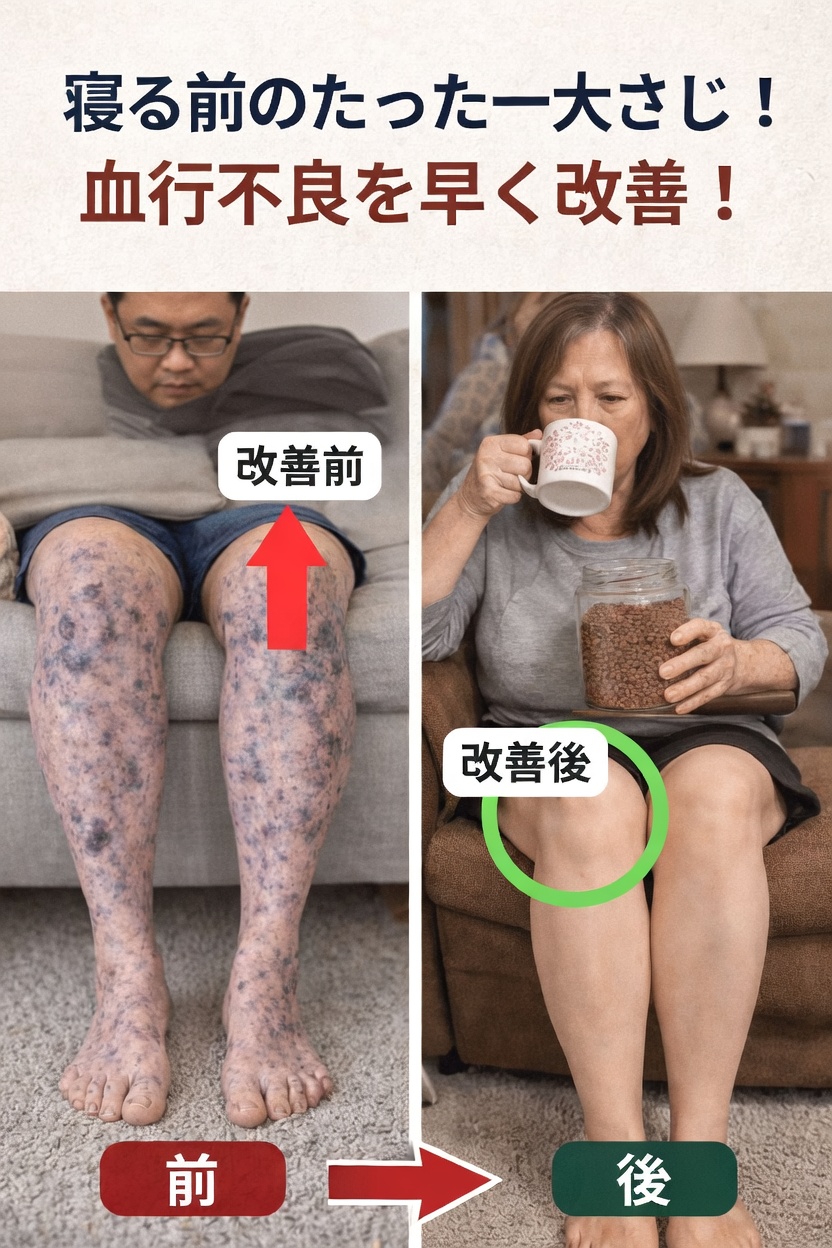 就寝前にフラックスシードをスプーン1杯加えることで、脚や足の健康的な血行をサポートできる可能性があることをご紹介します