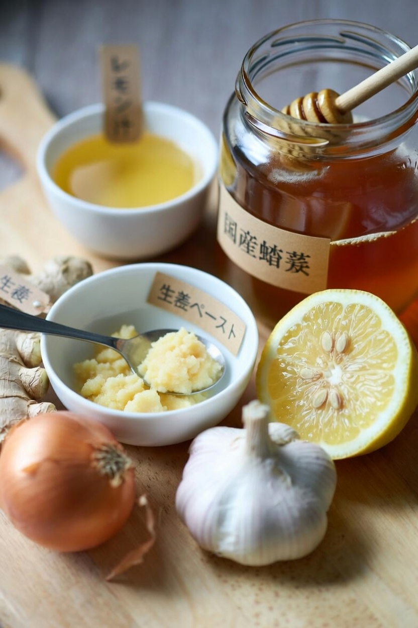 自宅で作る、すりおろし生姜・玉ねぎ・にんにく・レモン果汁・はちみつブレンドの簡単ガイド