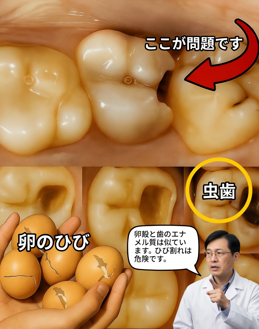 卵の殻で黄ばんだ歯がたった5分で真珠のような白さに