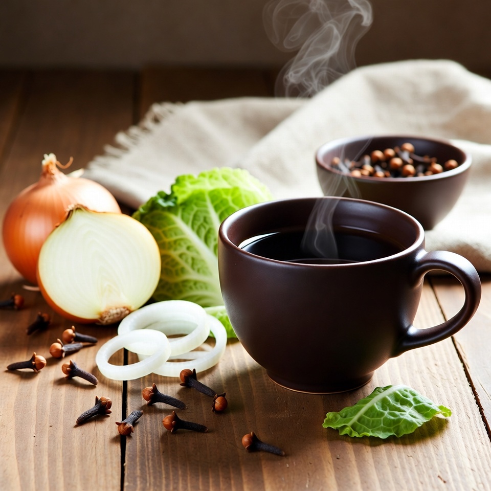 自然の癒やしの力:クローブ、キャベツ、玉ねぎの飲み物で心身の健康をトータルにサポート