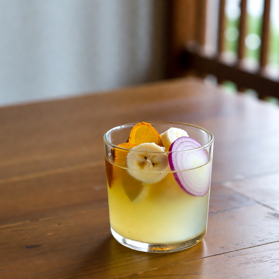 バナナ、ウコン、玉ねぎで作ったジュースは珍しい組み合わせ