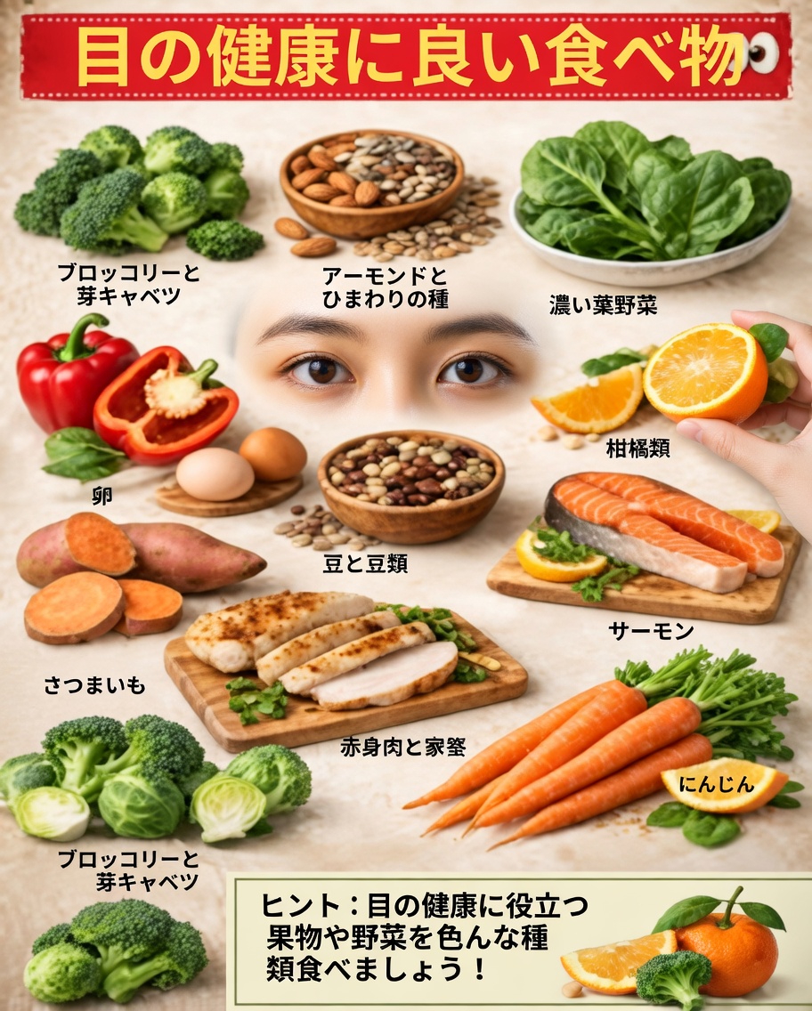 日々の食生活や習慣で目の健康と快適さを支える可能性のある身近な食べ物と習慣を発見しましょう
